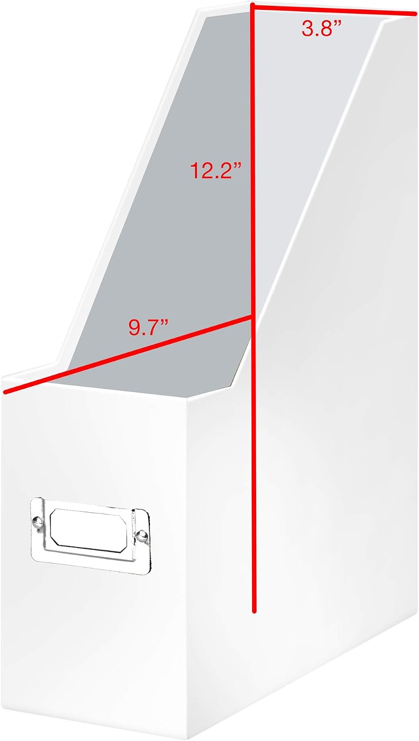 Fiberboard Magazine File with PVC Laminate, 12.25 x 3.88 x 9.75 Inches, Black (SNS01565)