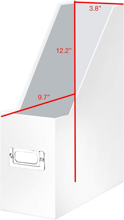 Fiberboard Magazine File with PVC Laminate, 12.25 x 3.88 x 9.75 Inches, Black (SNS01565)