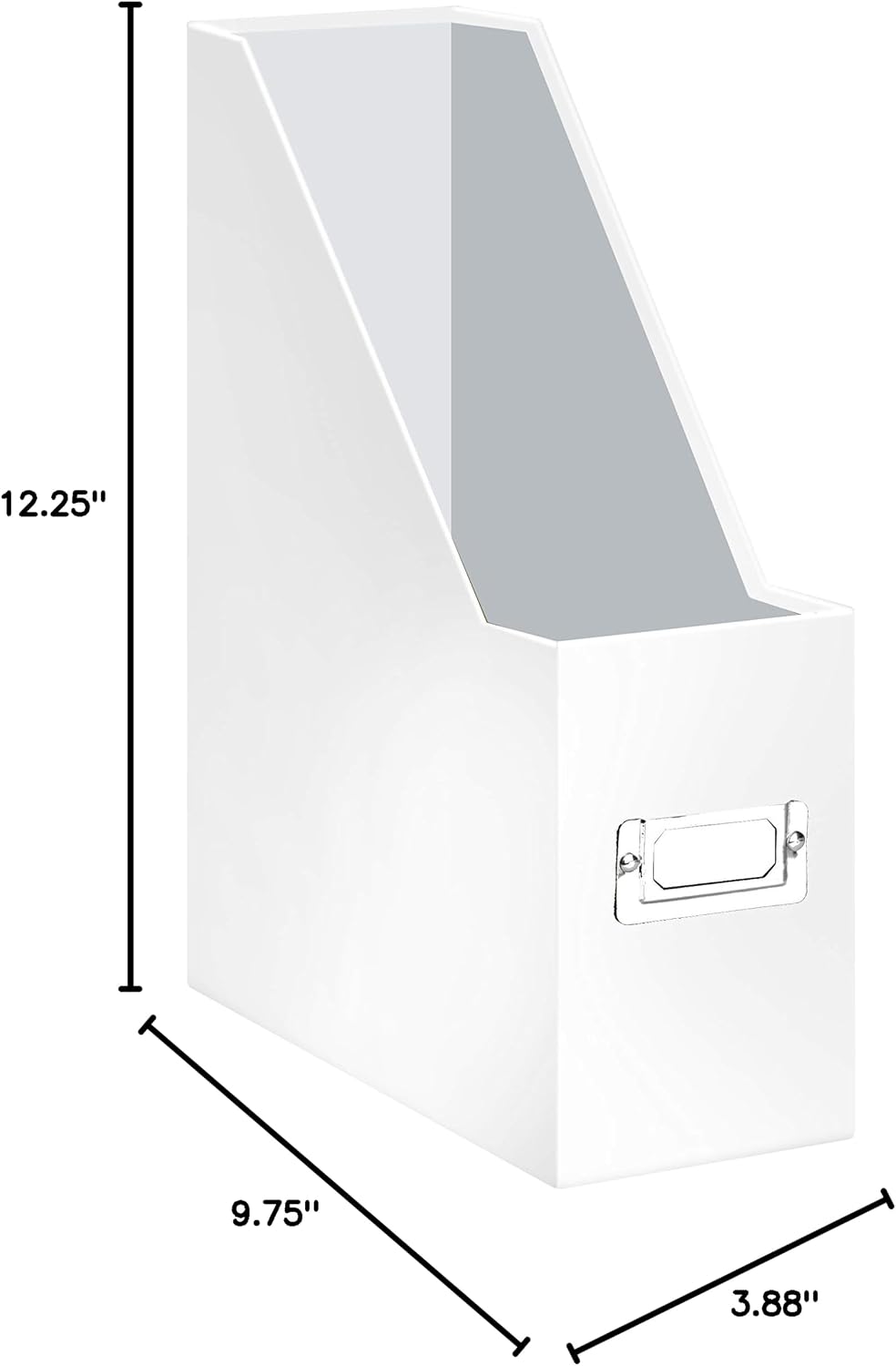 Fiberboard Magazine File with PVC Laminate, 12.25 x 3.88 x 9.75 Inches, Black (SNS01565)