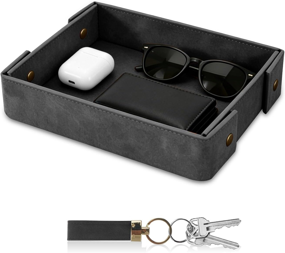 Valet Tray for Men Premium PU Leather Catchall Tray