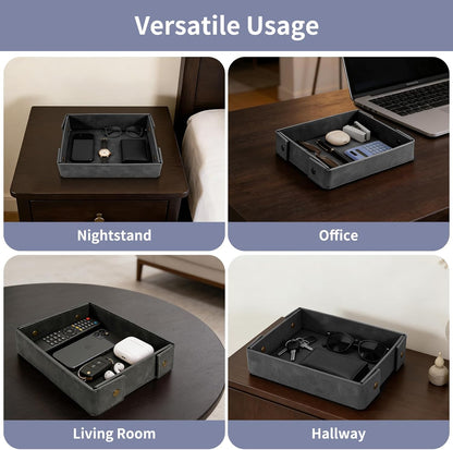 Valet Tray for Men Premium PU Leather Catchall Tray