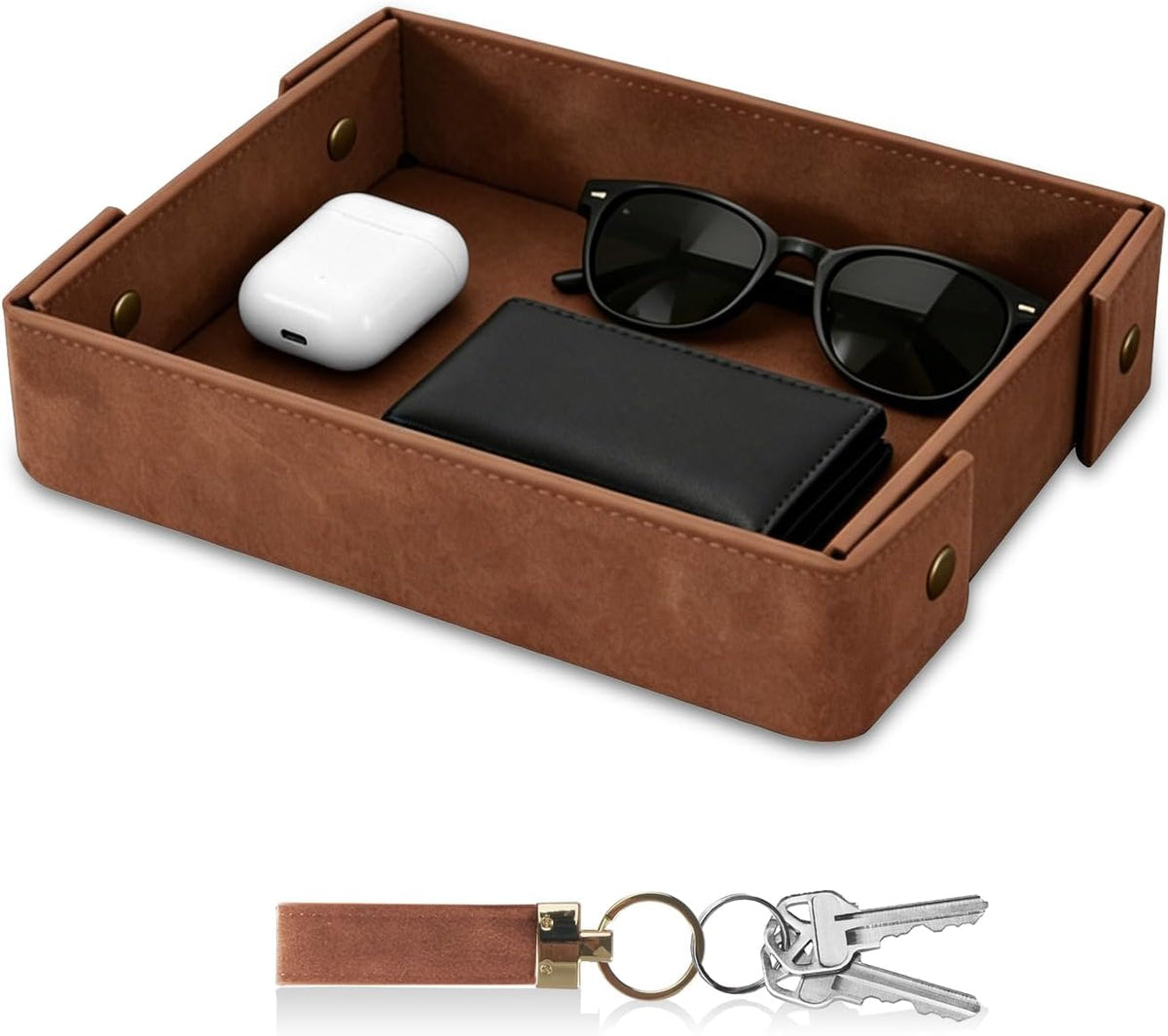 Valet Tray for Men Premium PU Leather Catchall Tray