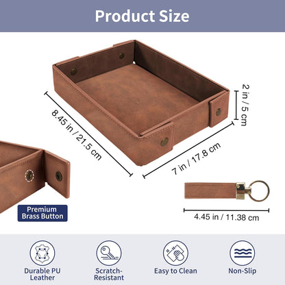 Valet Tray for Men Premium PU Leather Catchall Tray