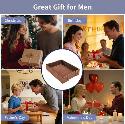 Valet Tray for Men Premium PU Leather Catchall Tray
