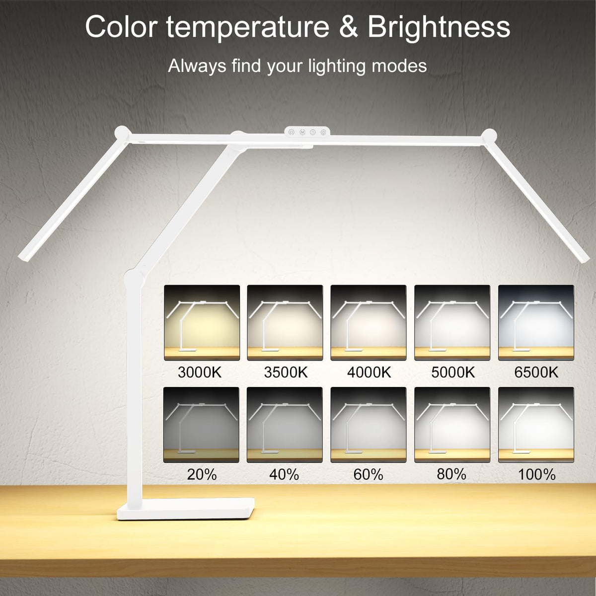 36W 3000LM Ultra Bright Architect Desk Lamp with Base, 47.4Inches Wide Tall Overhead Desk Light for Home Office, Dimmable Table Light with Remote for Desktop Working,Drafting,Reading