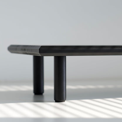 Bamboo Dual Monitor Stand Riser, Natural Desk Shelf with Storage