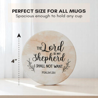 Christian Coasters Set of 6 with Holder, Absorbent Ceramic Faith Gift
