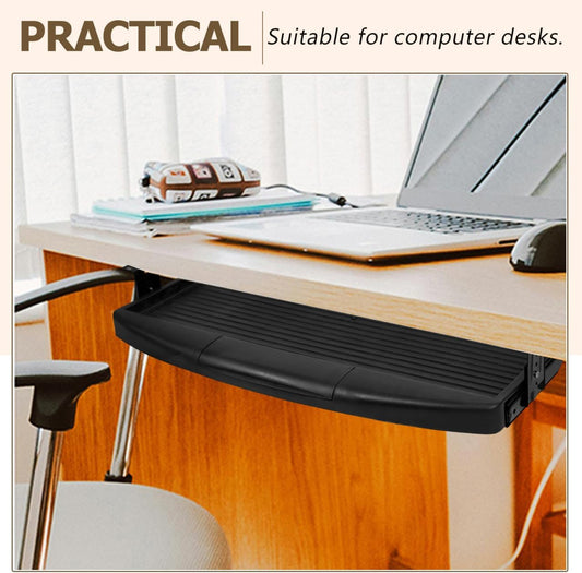 Under Desk Keyboard Tray Slide Out Platform Ergonomic Keyboard Drawer for Easy Access Durable Construction for Office and Home Use