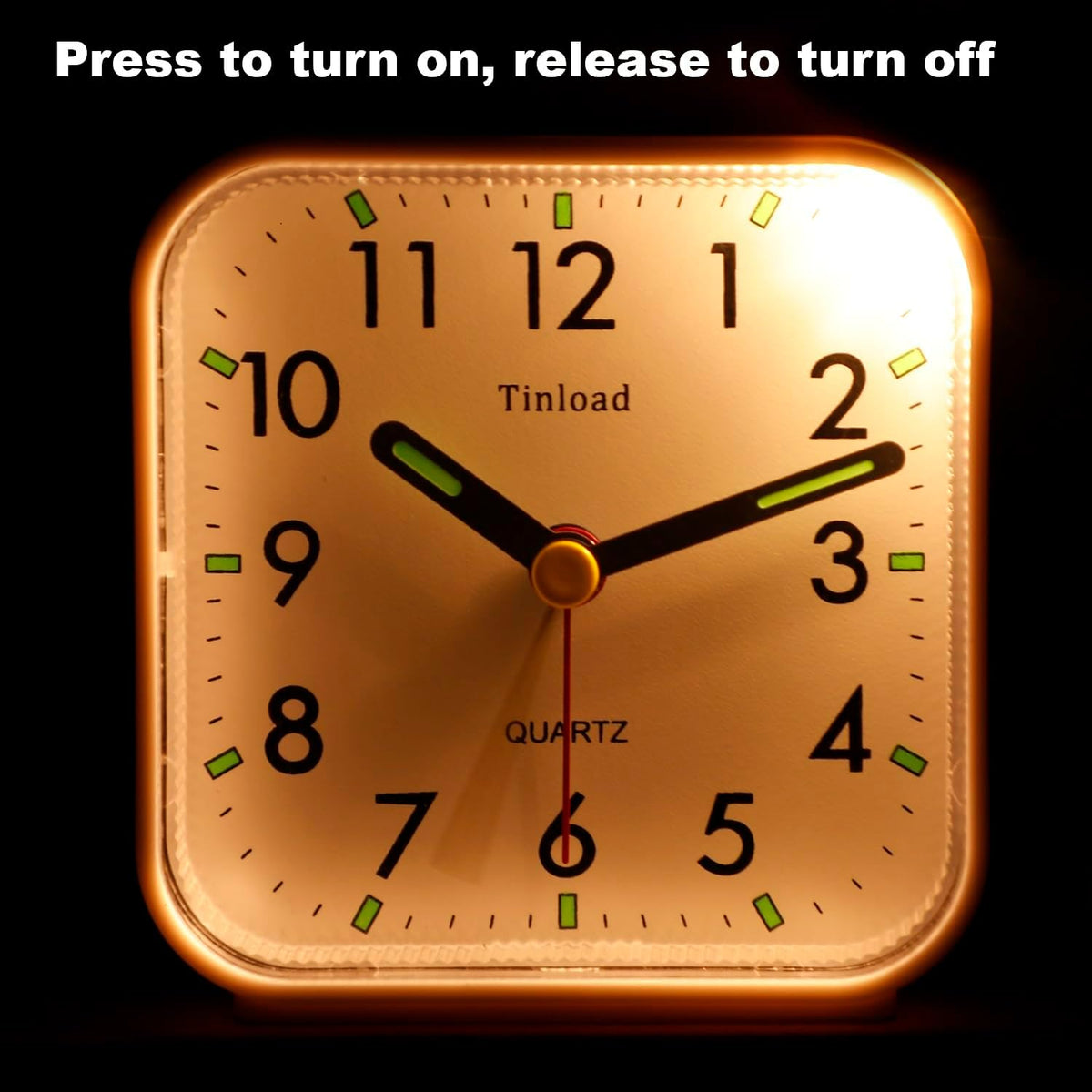 Small Battery Operated Analog Travel Alarm Clock Silent Non Ticking, Gentle Wake, Ascending Beep Sounds, Snooze,Lighted on Demand, Easy Set(Black)