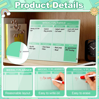 Desktop Weekly Planner Board, Sage Green