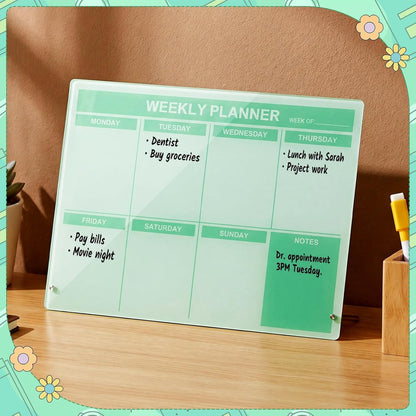 Desktop Weekly Planner Board, Sage Green