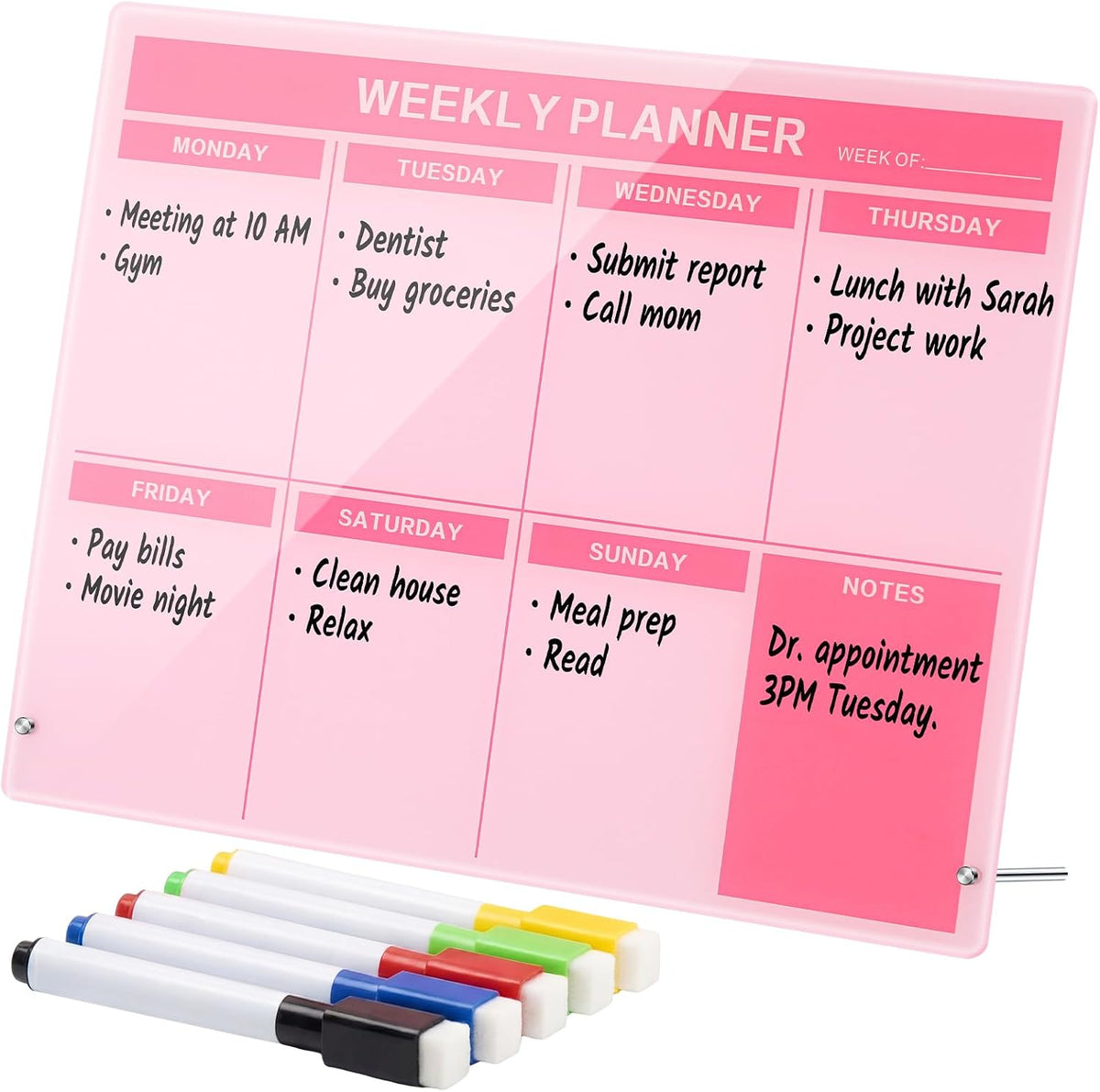 Desktop Weekly Planner Board, Sage Green