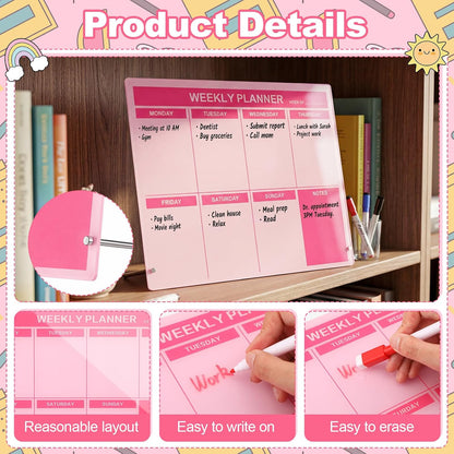Desktop Weekly Planner Board, Sage Green