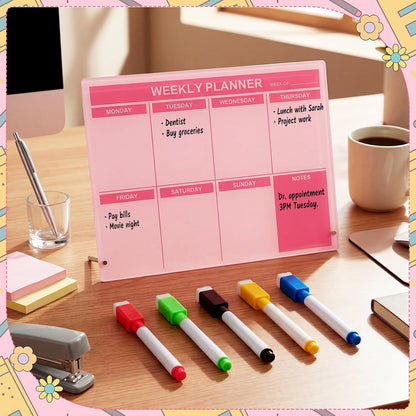 Desktop Weekly Planner Board, Sage Green