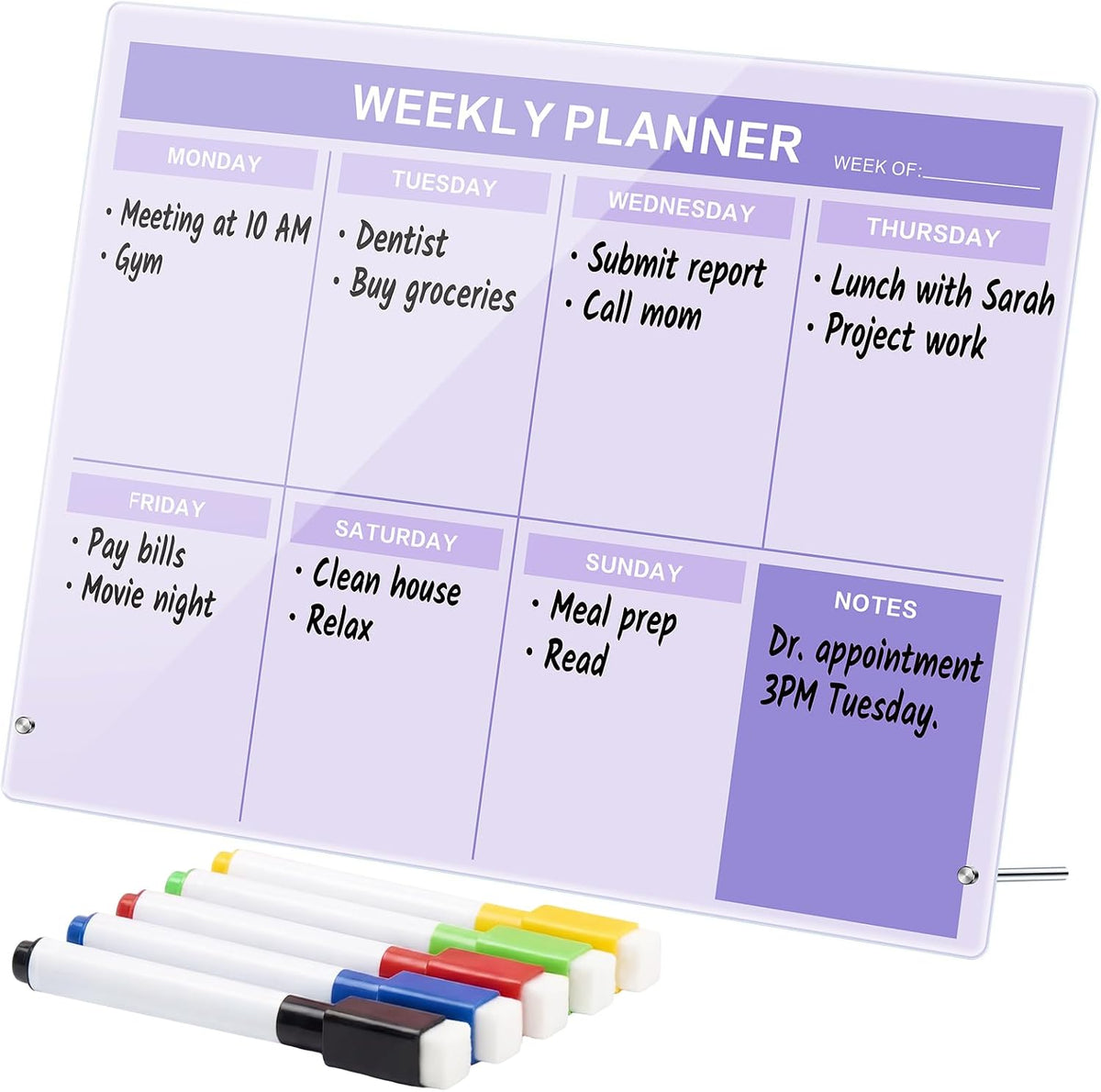 Desktop Weekly Planner Board, Sage Green