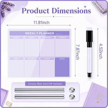 Desktop Weekly Planner Board, Sage Green