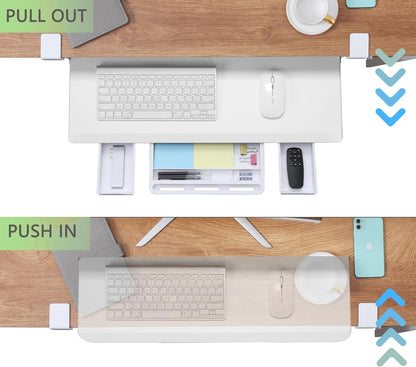 Under Desk Keyboard Tray with Metal Slide Rail, 26.8x11.8", Black