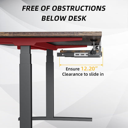 Under Desk Keyboard Tray with Metal Slide Rail, 26.8x11.8", Black