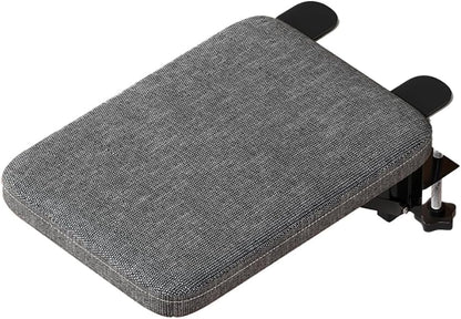 Foldable Armrest Desk Mount - Metal Support + Cushioned Pad for Wrist Relief, Ergonomic Workstation Accessory (Grey)