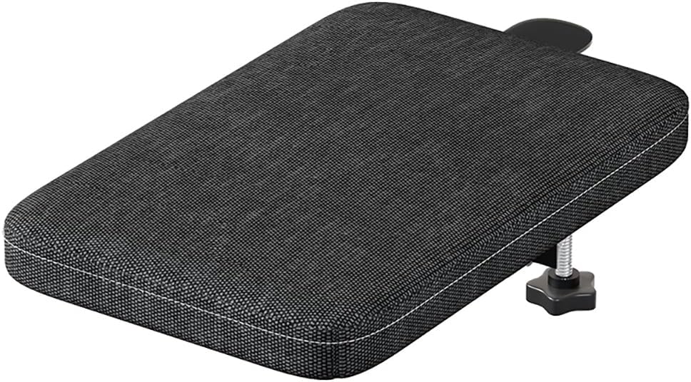 Foldable Armrest Desk Mount - Metal Support + Cushioned Pad for Wrist Relief, Ergonomic Workstation Accessory (Grey)