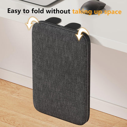 Foldable Armrest Desk Mount - Metal Support + Cushioned Pad for Wrist Relief, Ergonomic Workstation Accessory (Grey)