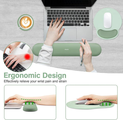 Wrist Rest Support for Mouse Pad&Keyboard Set, Antique Green