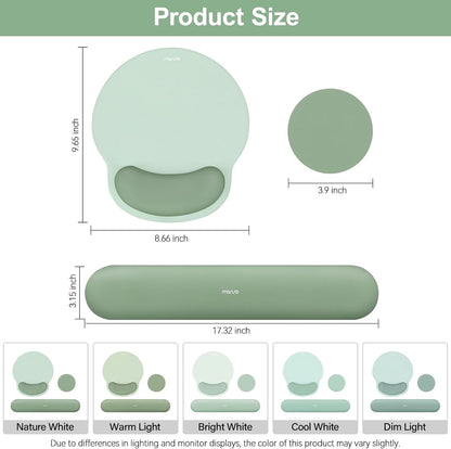 Wrist Rest Support for Mouse Pad&Keyboard Set, Antique Green