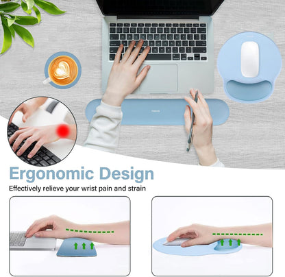 Wrist Rest Support for Mouse Pad&Keyboard Set, Antique Green