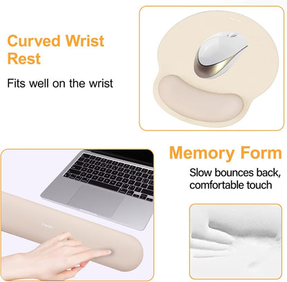 Wrist Rest Support for Mouse Pad&Keyboard Set, Antique Green