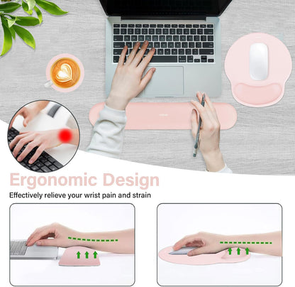 Wrist Rest Support for Mouse Pad&Keyboard Set, Antique Green