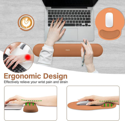 Wrist Rest Support for Mouse Pad&Keyboard Set, Antique Green