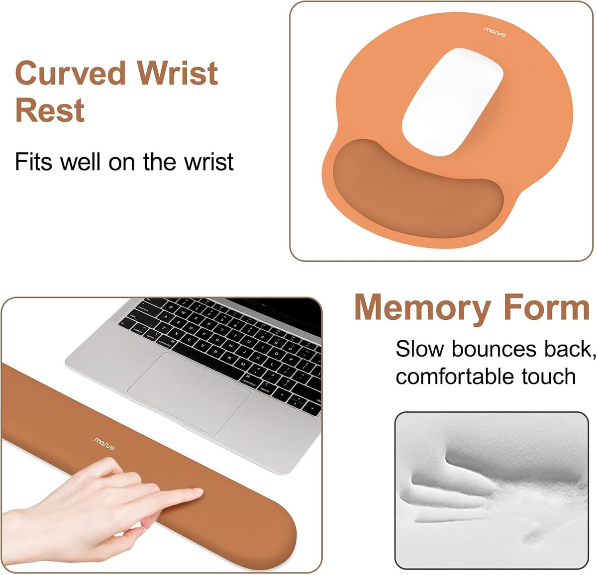 Wrist Rest Support for Mouse Pad&Keyboard Set, Antique Green