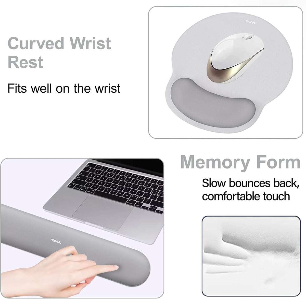 Wrist Rest Support for Mouse Pad&Keyboard Set, Antique Green