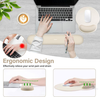 Wrist Rest Support for Mouse Pad&Keyboard Set, Antique Green