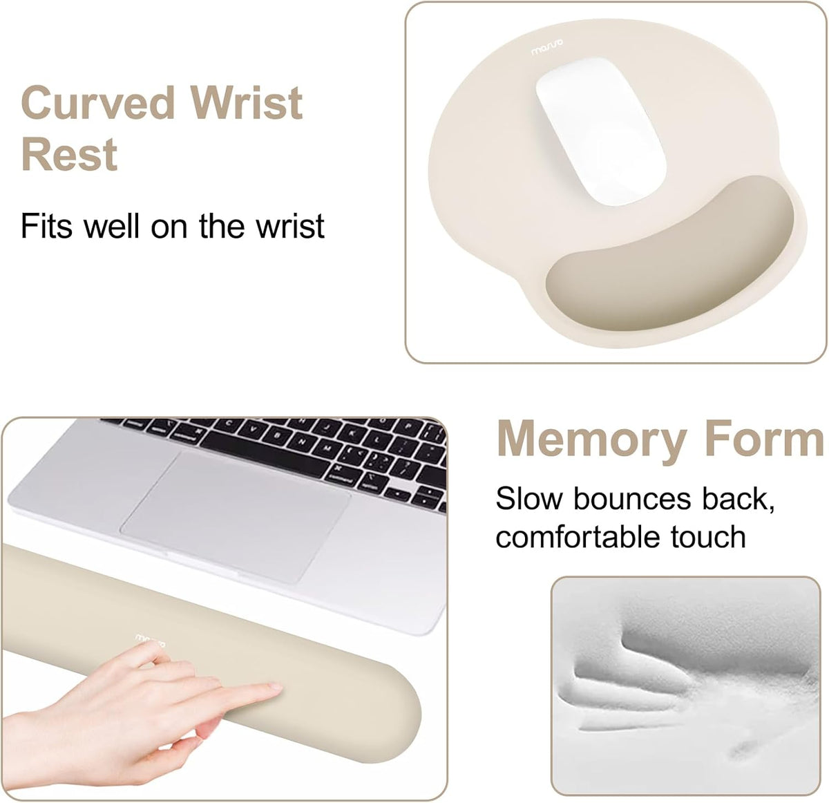 Wrist Rest Support for Mouse Pad&Keyboard Set, Antique Green