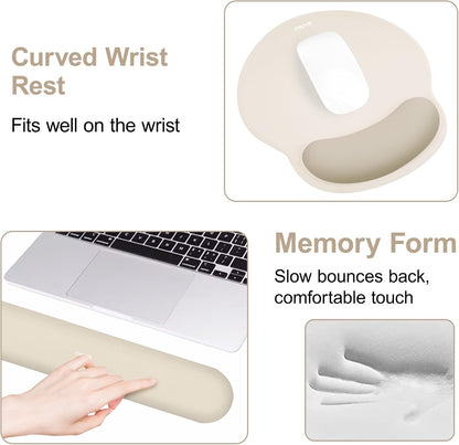 Wrist Rest Support for Mouse Pad&Keyboard Set, Antique Green