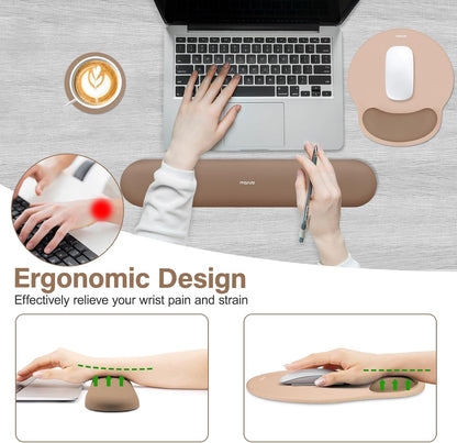 Wrist Rest Support for Mouse Pad&Keyboard Set, Antique Green