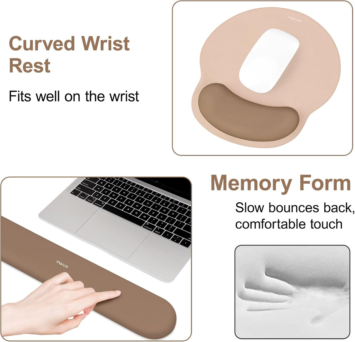 Wrist Rest Support for Mouse Pad&Keyboard Set, Antique Green
