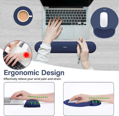 Wrist Rest Support for Mouse Pad&Keyboard Set, Antique Green