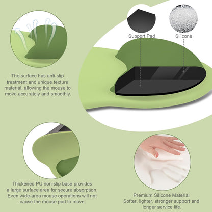 Wrist Rest Support for Mouse Pad&Keyboard Set, Antique Green
