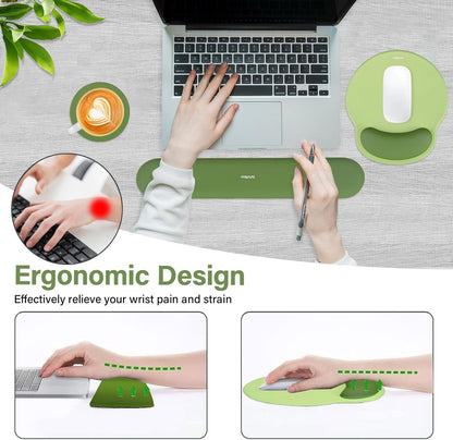 Wrist Rest Support for Mouse Pad&Keyboard Set, Antique Green