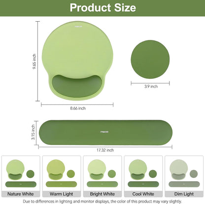Wrist Rest Support for Mouse Pad&Keyboard Set, Antique Green