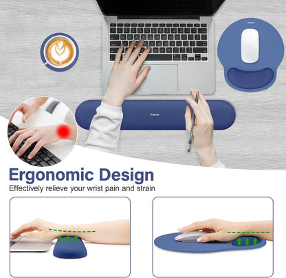Wrist Rest Support for Mouse Pad&Keyboard Set, Antique Green
