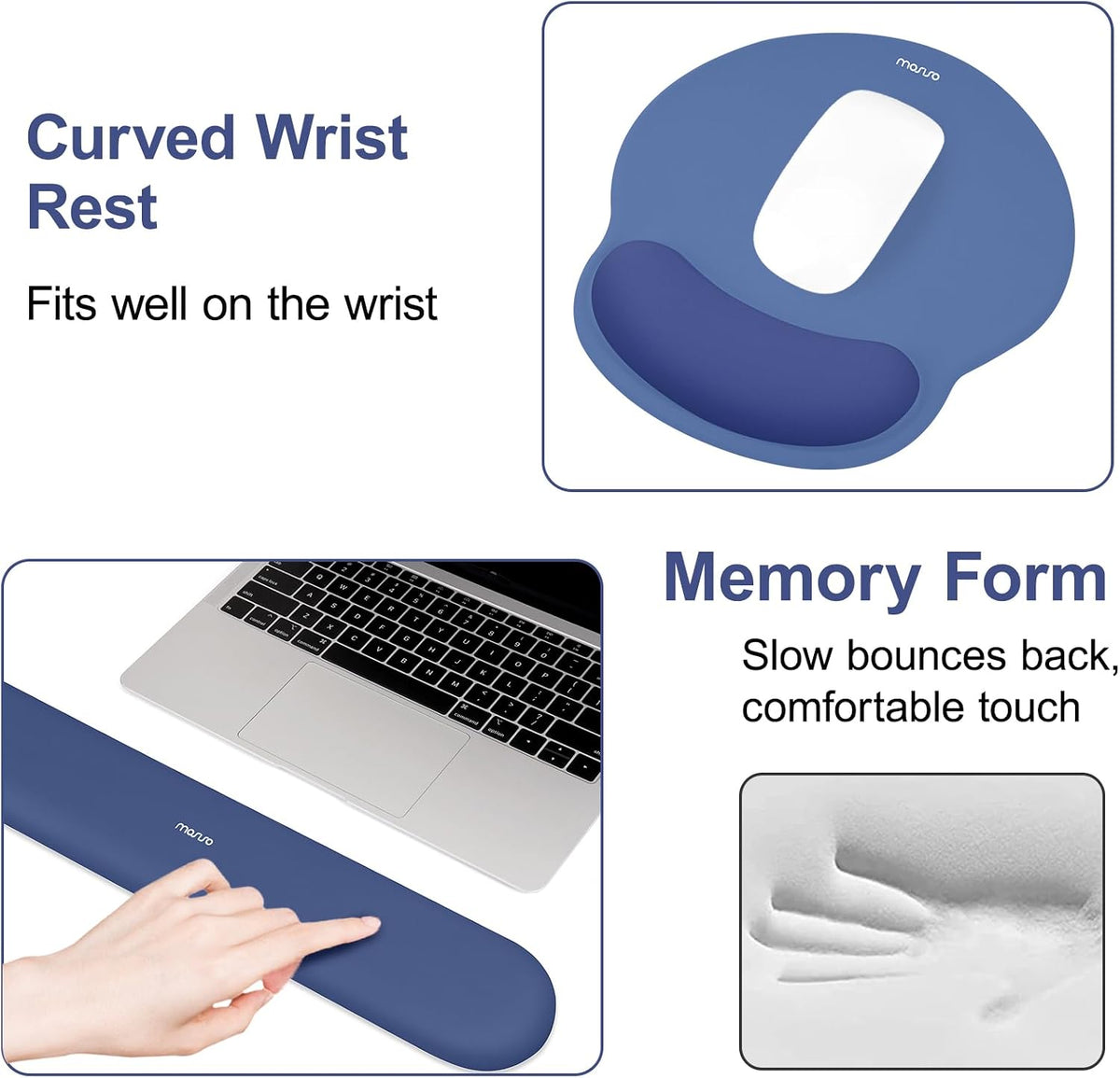 Wrist Rest Support for Mouse Pad&Keyboard Set, Antique Green