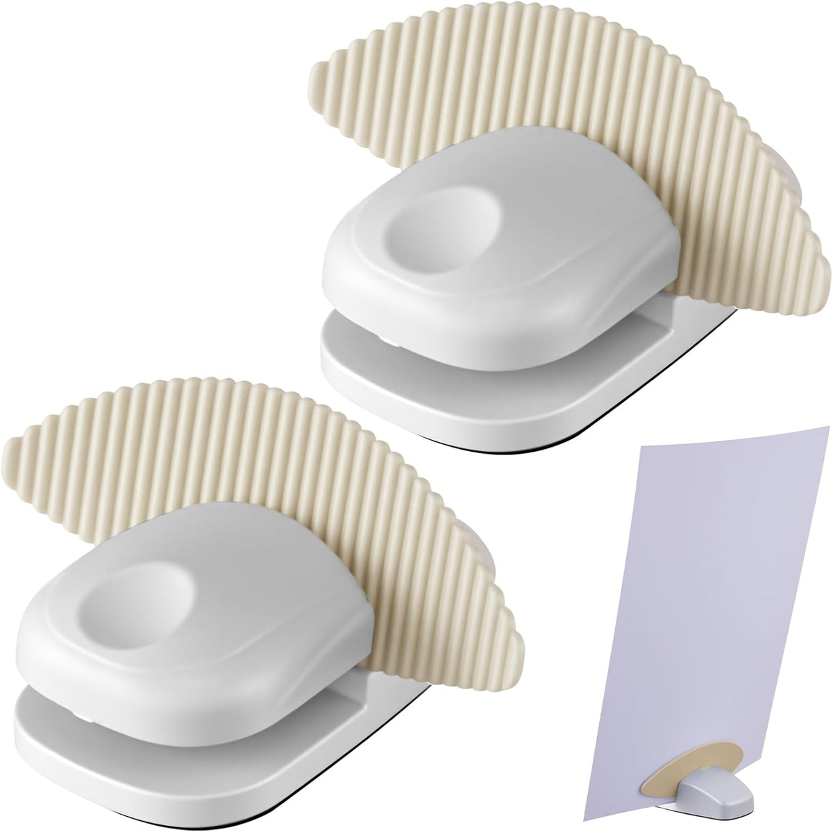 2 Pcs Paper Holder Stand for Typing Non-Slip Mat Desktop Folder Document Holder with Anti-Slip Pads Portable Copy Stand Desktop Clamp for A4 Paper Office Reading (White)