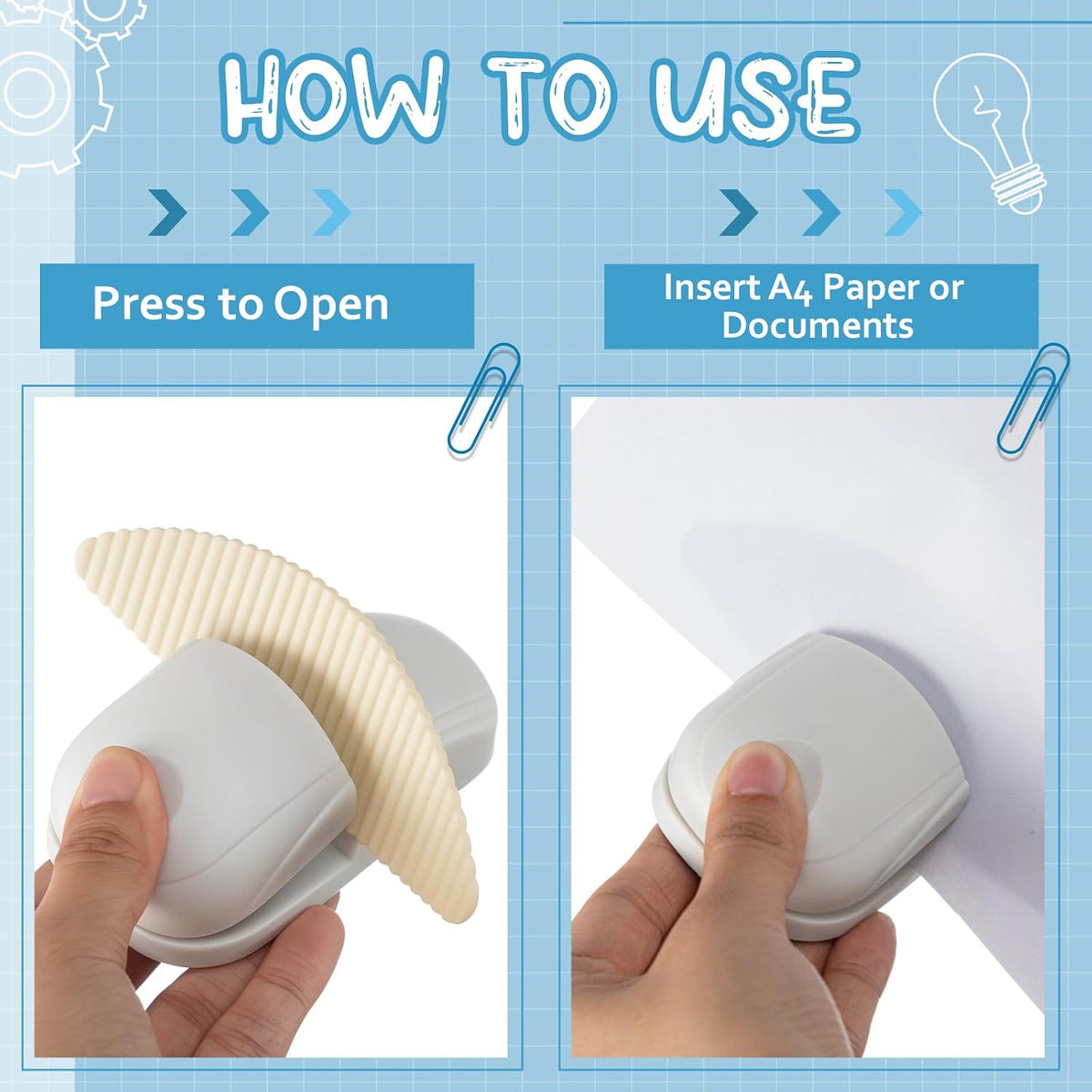 2 Pcs Paper Holder Stand for Typing Non-Slip Mat Desktop Folder Document Holder with Anti-Slip Pads Portable Copy Stand Desktop Clamp for A4 Paper Office Reading (White)