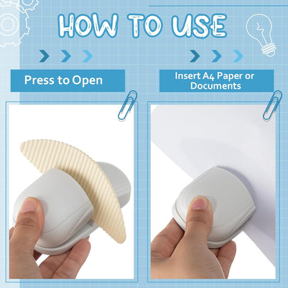 2 Pcs Paper Holder Stand for Typing Non-Slip Mat Desktop Folder Document Holder with Anti-Slip Pads Portable Copy Stand Desktop Clamp for A4 Paper Office Reading (White)