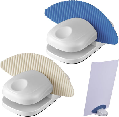 2 Pcs Paper Holder Stand for Typing Non-Slip Mat Desktop Folder Document Holder with Anti-Slip Pads Portable Copy Stand Desktop Clamp for A4 Paper Office Reading (White)