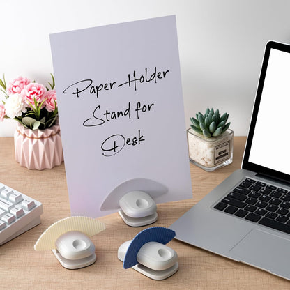 2 Pcs Paper Holder Stand for Typing Non-Slip Mat Desktop Folder Document Holder with Anti-Slip Pads Portable Copy Stand Desktop Clamp for A4 Paper Office Reading (White)