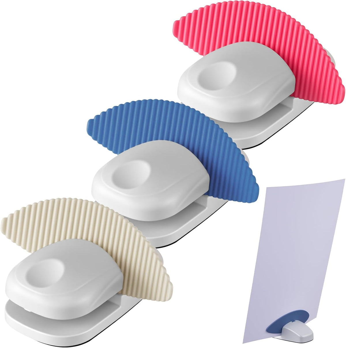 2 Pcs Paper Holder Stand for Typing Non-Slip Mat Desktop Folder Document Holder with Anti-Slip Pads Portable Copy Stand Desktop Clamp for A4 Paper Office Reading (White)
